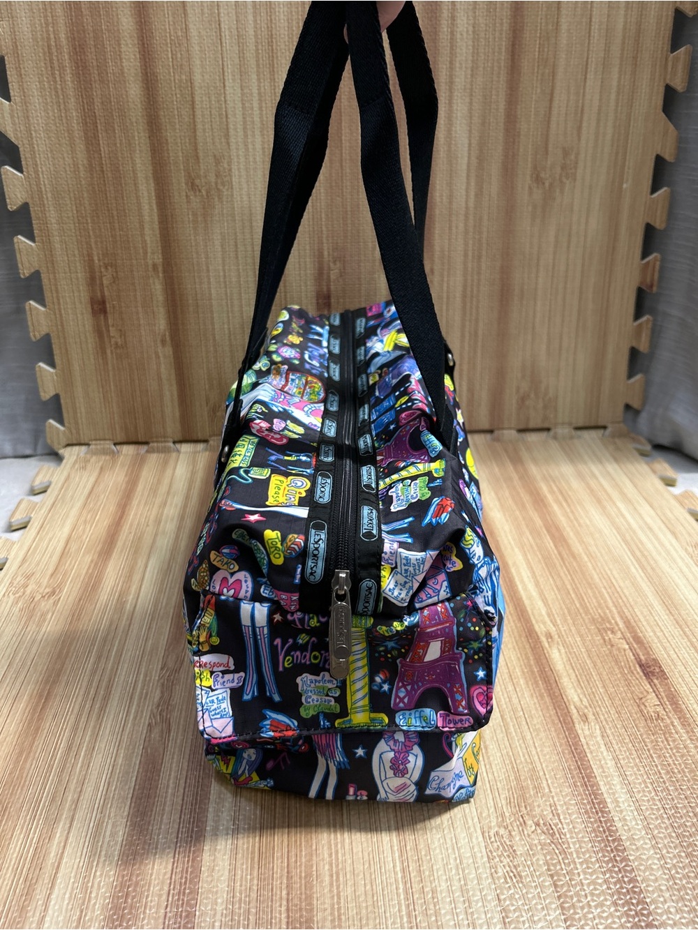 LeSportsac Sara Schwartz Night Life Mini Boston Duffle Bag - Picture 5 of 16